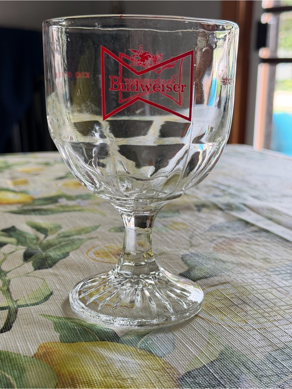 Budweiser Clear Goblet with Red Logo